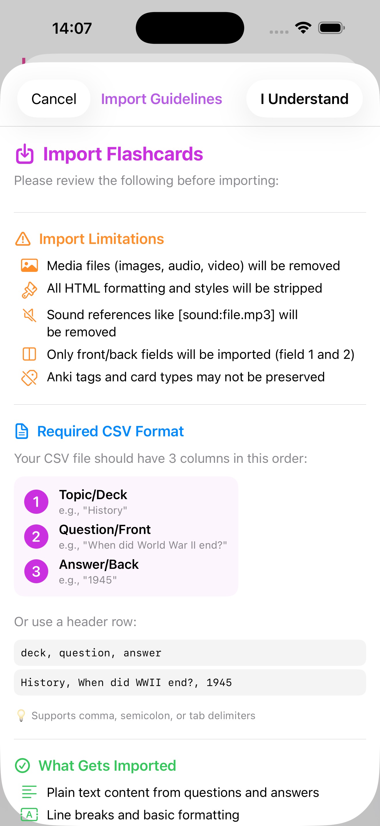 Import Cards